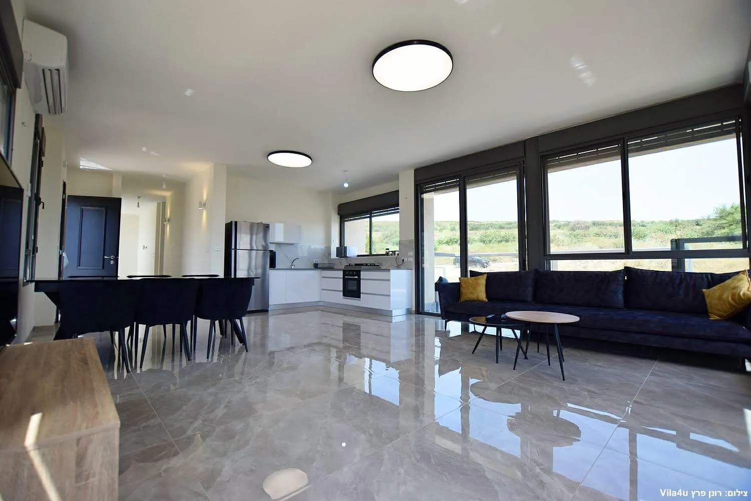Kinneret House – חלל פתוח: סלון, פינת אוכל ומטבח